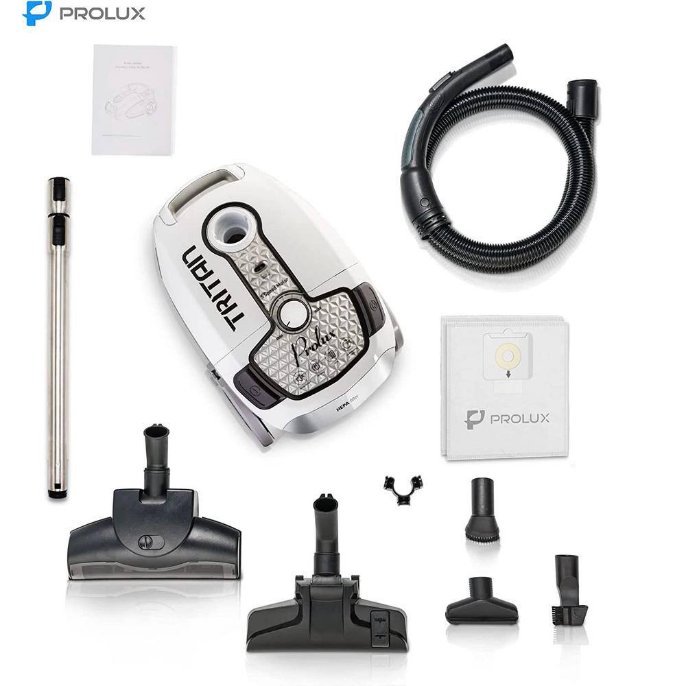 Prolux Tritan Canister Vacuum HEPA Sealed Hard Floor Vacuum with Powerful 12 Amp Motor tritan_white