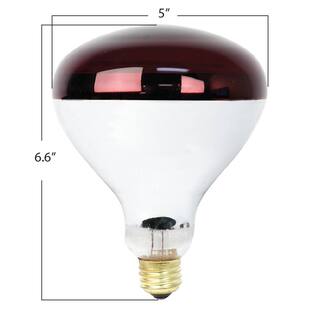 Feit Electric 250-Watt Red BR40 Dimmable Incandescent 120-Volt Infrared Heat Lamp Light Bulb (1-Bulb) 250R40RHDRP