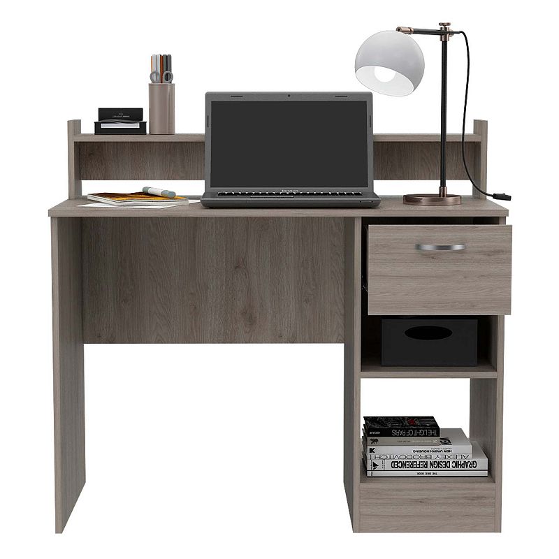 Charlotte Computer Desk with 2 Storage Shelves and Drawer