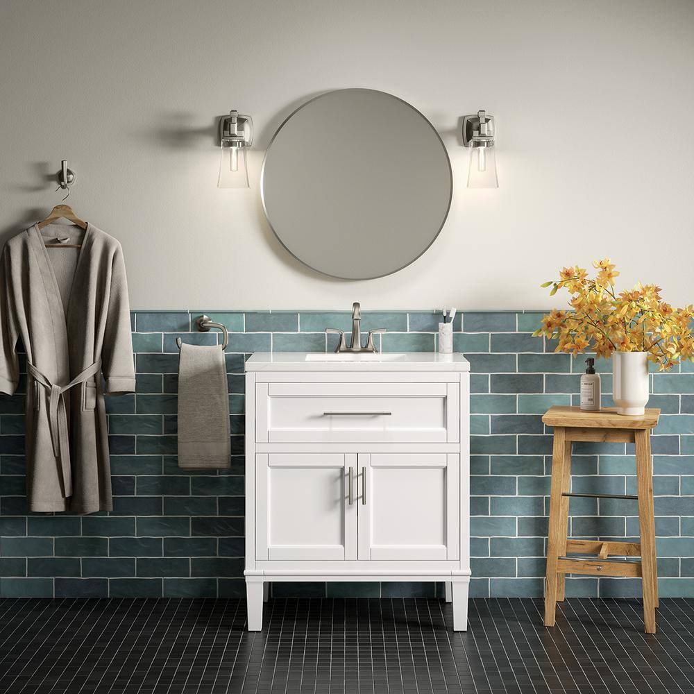 KOHLER Chesil 30 in. W x 18.89 in. D x 36.14 in. H Bathroom Vanity in White with Bianco Bella Top R35903-ASB-0