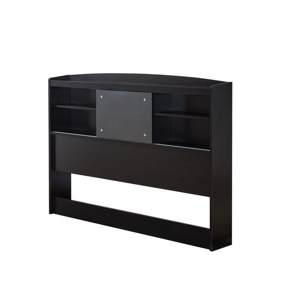 DH BASIC Contemporary Cappuccino Storage Headboard by Denhour - - 20363779