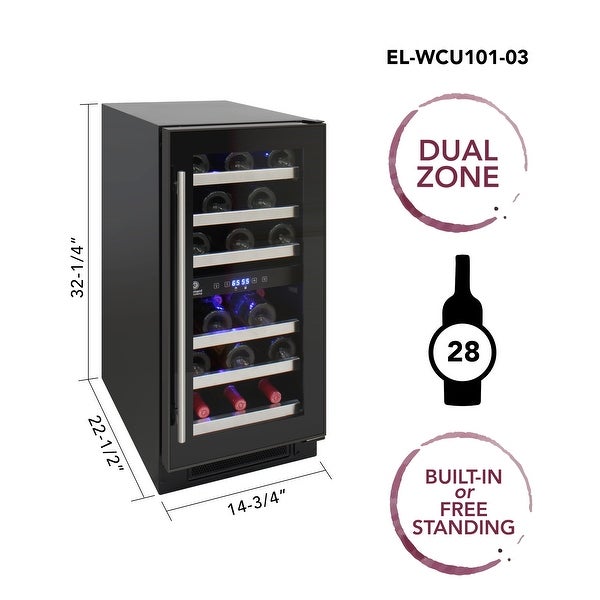 28-Bottle Dual-Zone Wine Cooler