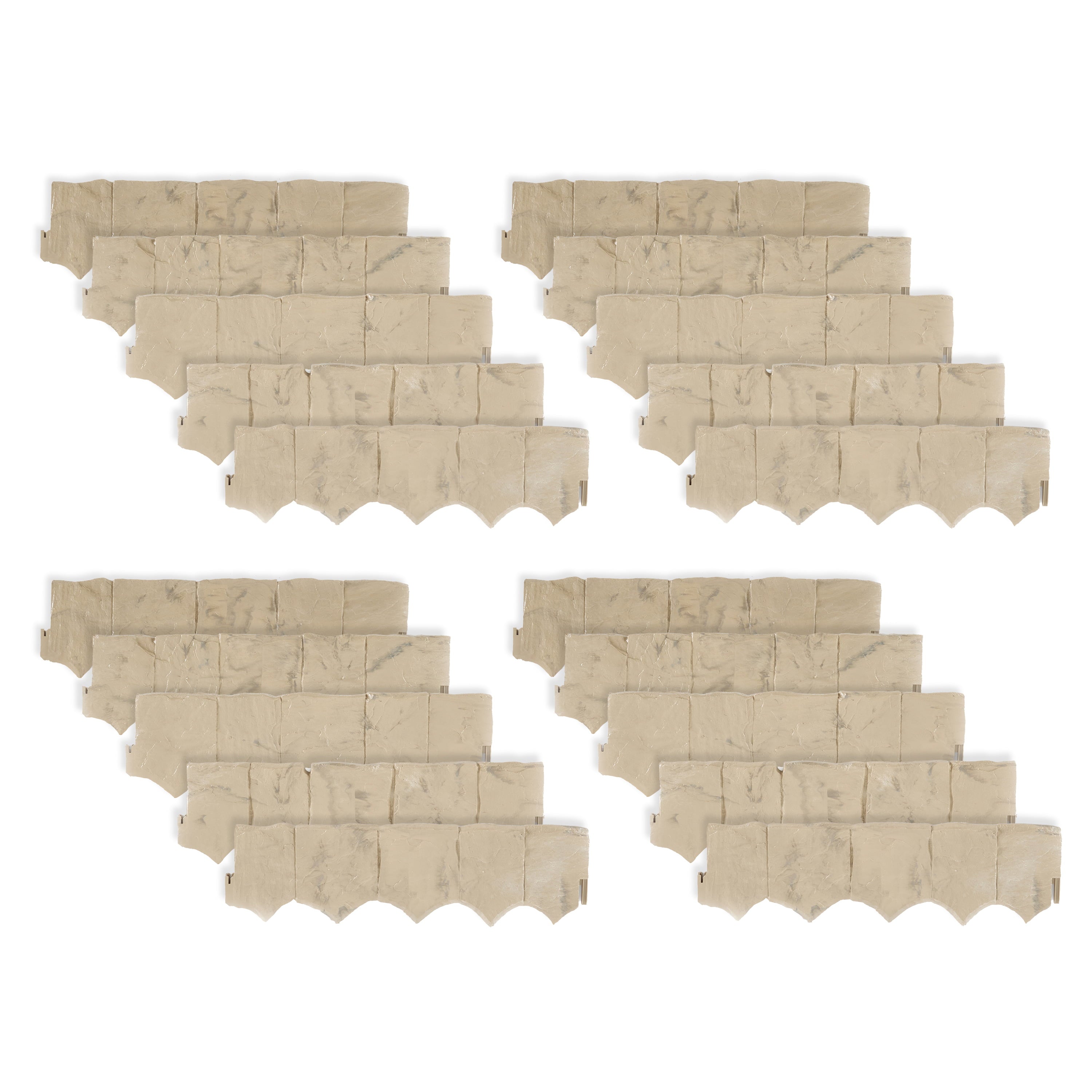 Suncast Landscape Design Border Decor Natural Rock Plastic Edging (20 Pack)