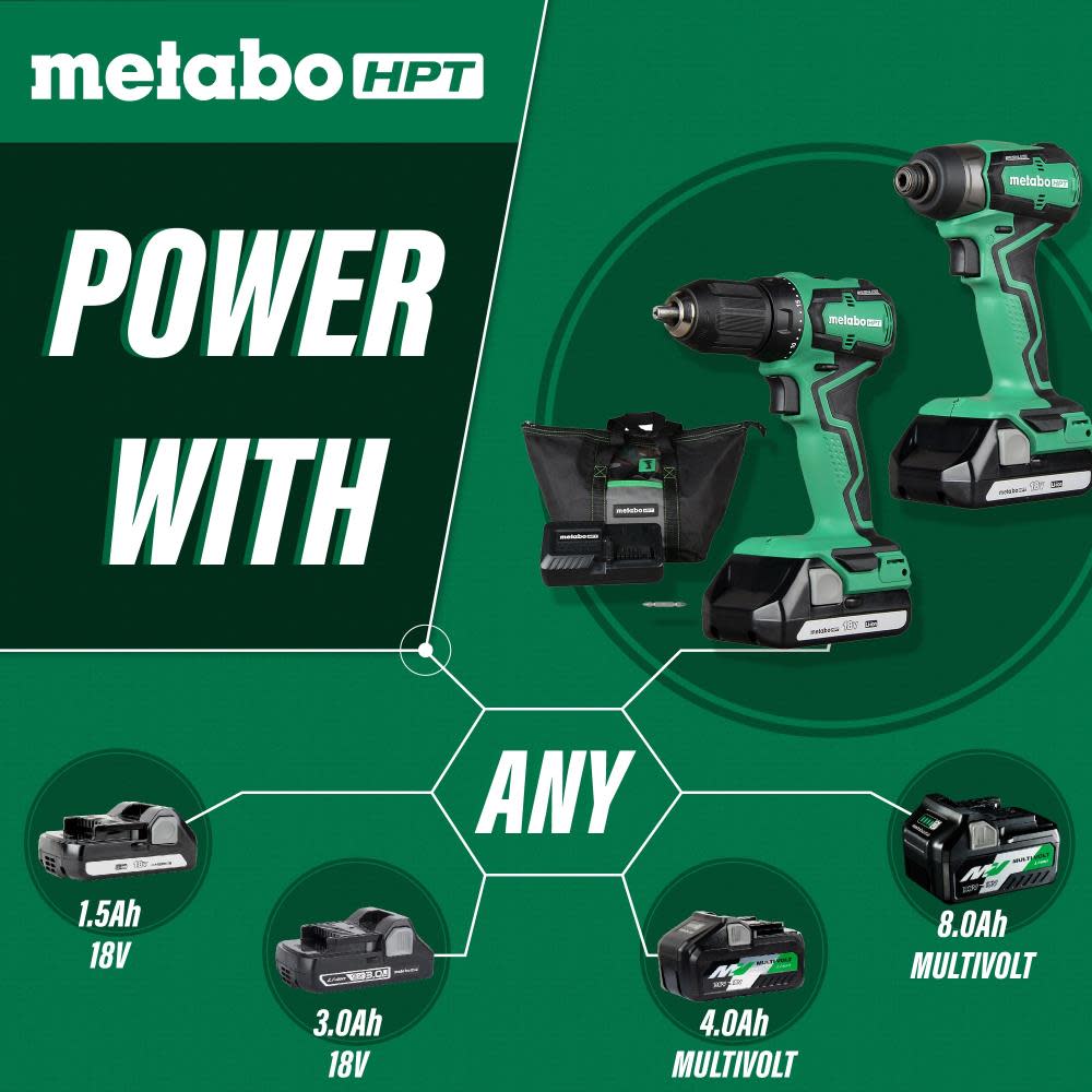 Metabo HPT KC18DDX 18V Cordless Impact Driver and Drill Kit