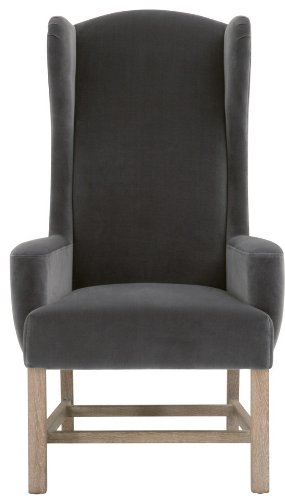 Essentials For Living Stitch  ampHand Bennett Arm Chair Dark Dove Velvet   Transitional   Dining Chairs   by Unlimited Furniture Group  Houzz