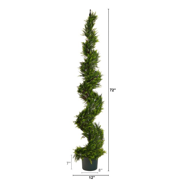 Nearly Natural 6-ft Cypress Spiral Topiary Artificial Tree