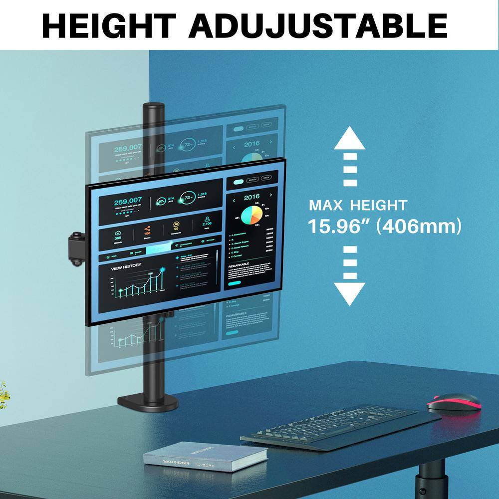 USX MOUNT 13 in. - 27 in. Single TiltSwivelArticulating Monitor Arm Desk Mount HAS403