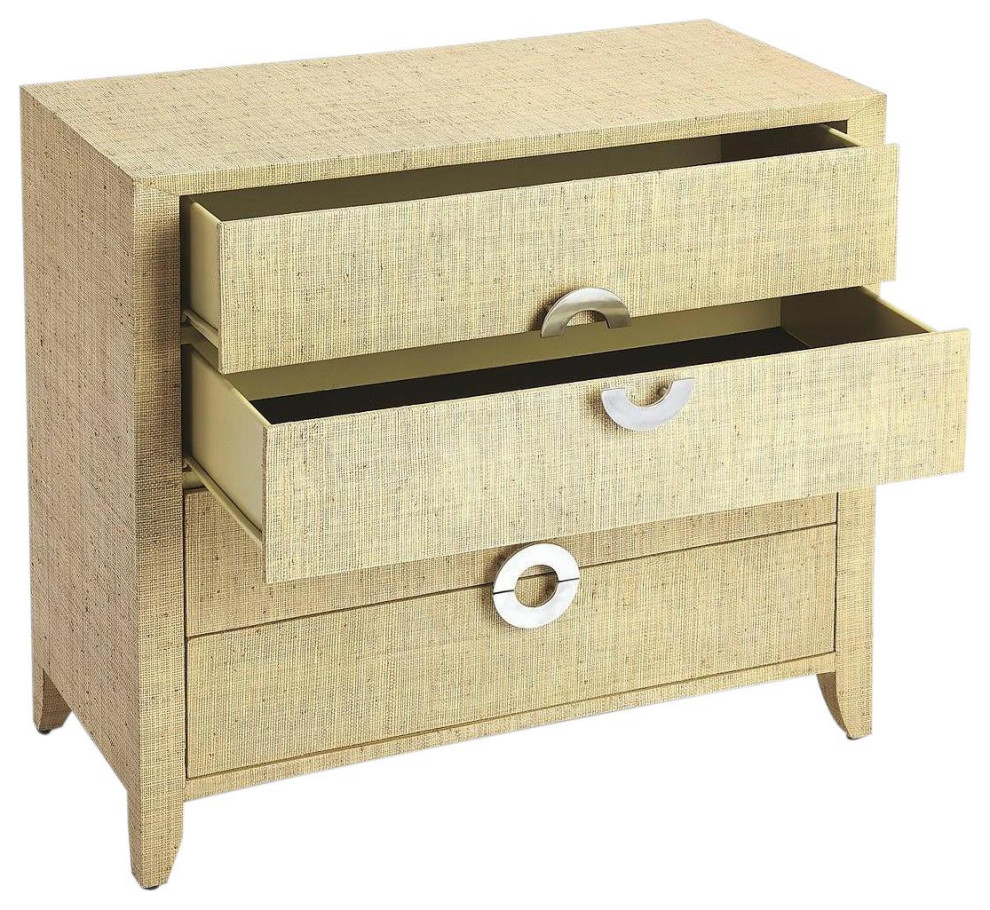 Accent Chest of Drawers Coastal Beach Natural Cream Creme Raffia   Tropical   Accent Chests And Cabinets   by clickhere2shop  Houzz