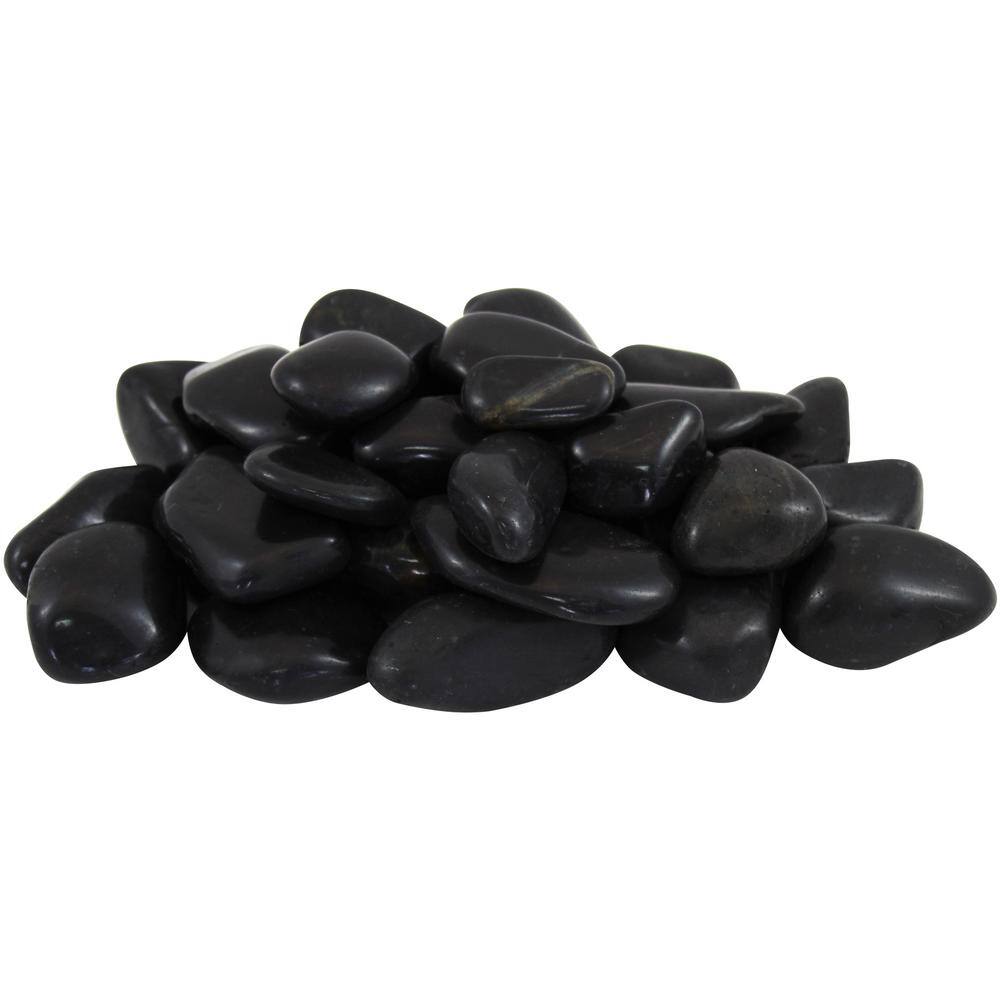 Rain Forest 0.5 in. to 1.5 in. 2200 lb. 27 cu. ft. Small Black Super Polished Pebbles Super Sack RFBRPS1-2200-SS