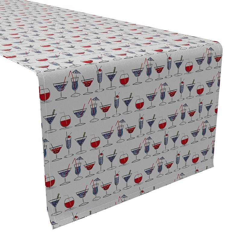 Table Runner， 100% Cotton， 16x90， Cocktails in Hand