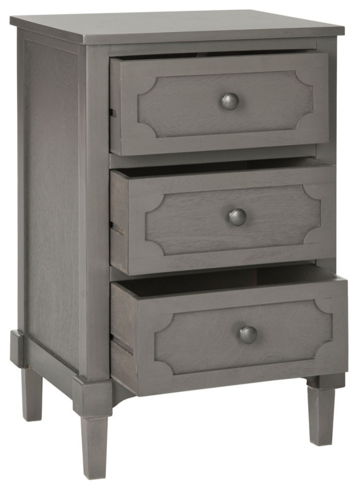 Briscoe 3 Drawer Side Chest Gray   Transitional   Side Tables And End Tables   by AED Luxury Home Decor  Houzz