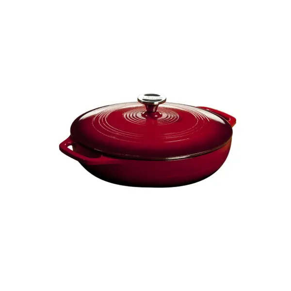 Lodge 3.6 Quart Red Enameled Cast Iron Covered Casserole