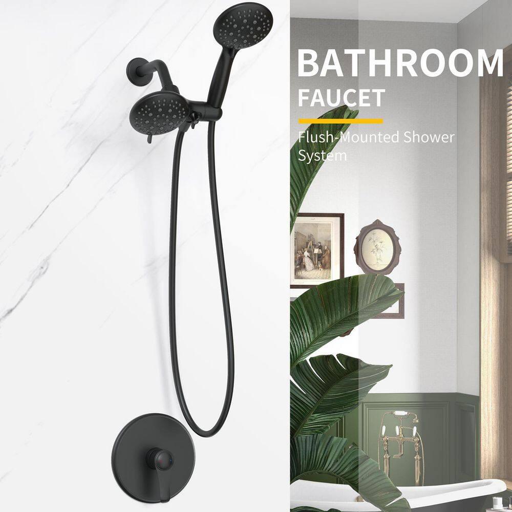 GIVING TREE 2In1 SingleHandle 11Spray Tub and Shower Faucet Handheld Combo with 4 in Shower Head in Matte Black