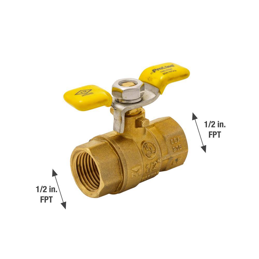 ProLine 12 in. x 12 in. Brass T-Handle Ball Valve 107-823THN