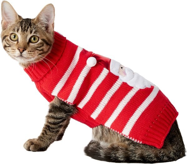 Frisco Striped Santa Dog and Cat Christmas Sweater