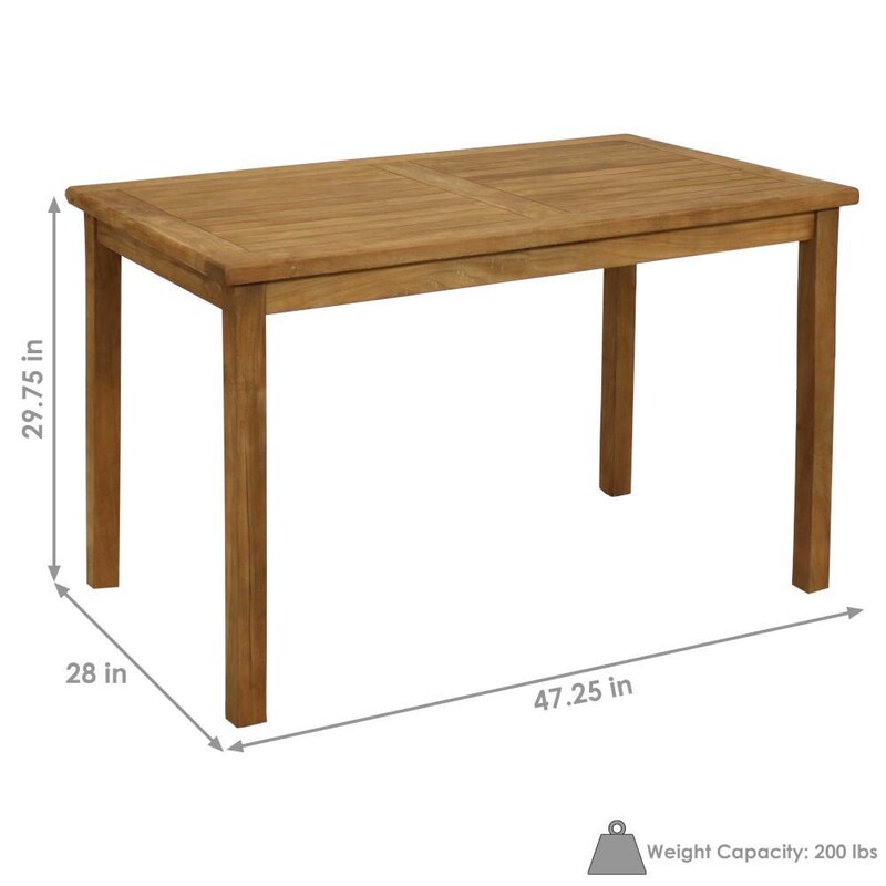 Ultimate Patio Teak Rectangle Outdoor Dining Table