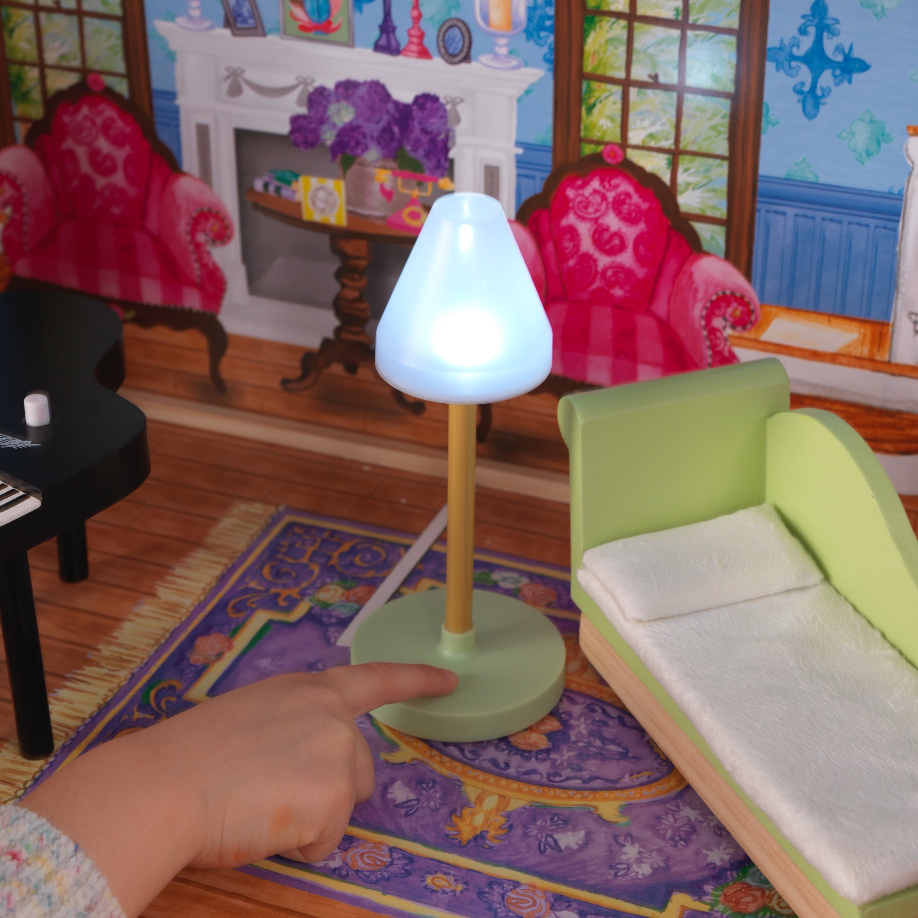 KidKraft My Dreamy Dollhouse with Lights and Sounds， Elevator and 14 Accessories