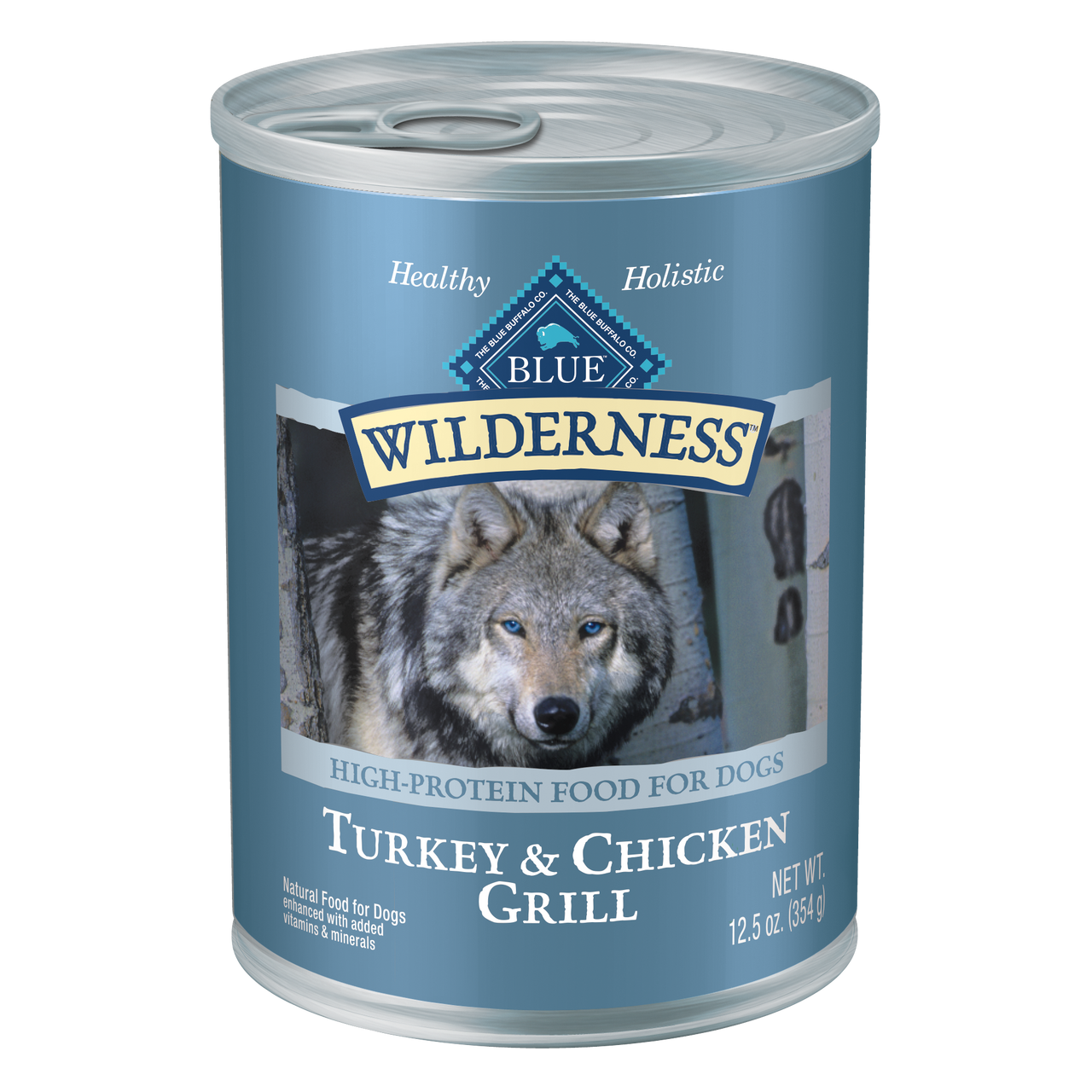 Blue Buffalo Wilderness Grain-Free Turkey and Chicken Grill Canned Dog Food， 12.5 Oz.