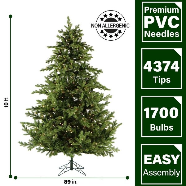 Fraser Hill Farm 10Ft. Foxtail Pine Christmas Tree with Warm White LED Lights