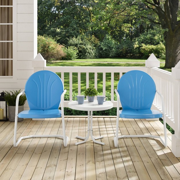 Griffith 3pc Outdoor Conversation Set Sky Blue Crosley