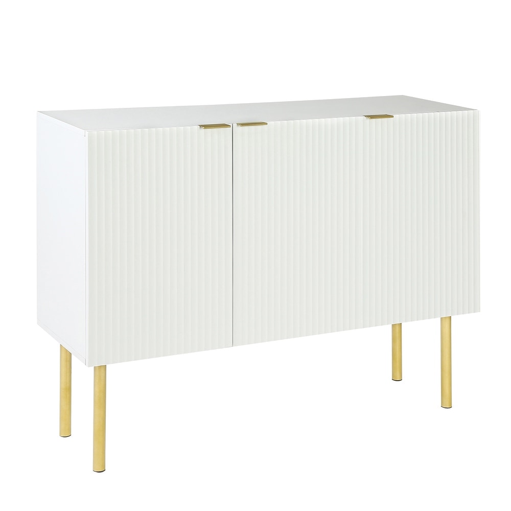 Sideboard Particle Board   MDF Board Cabinet with Gold Metal Legs   Handles  Adjustable Shelves for Living Room  Dining Room