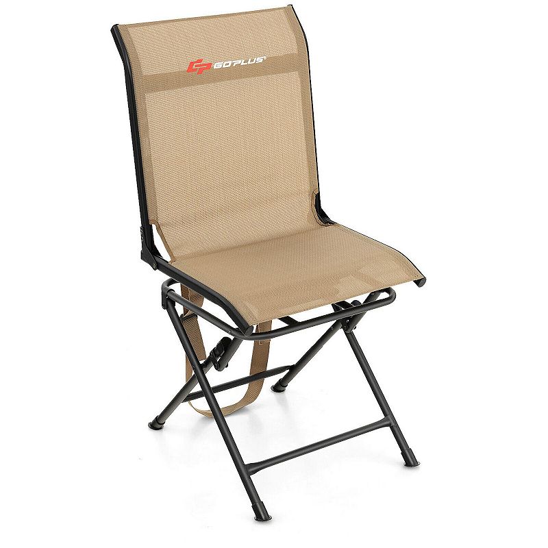 All-weather Outdoor Foldable 360-Degree Swivel Chair with Iron Frame