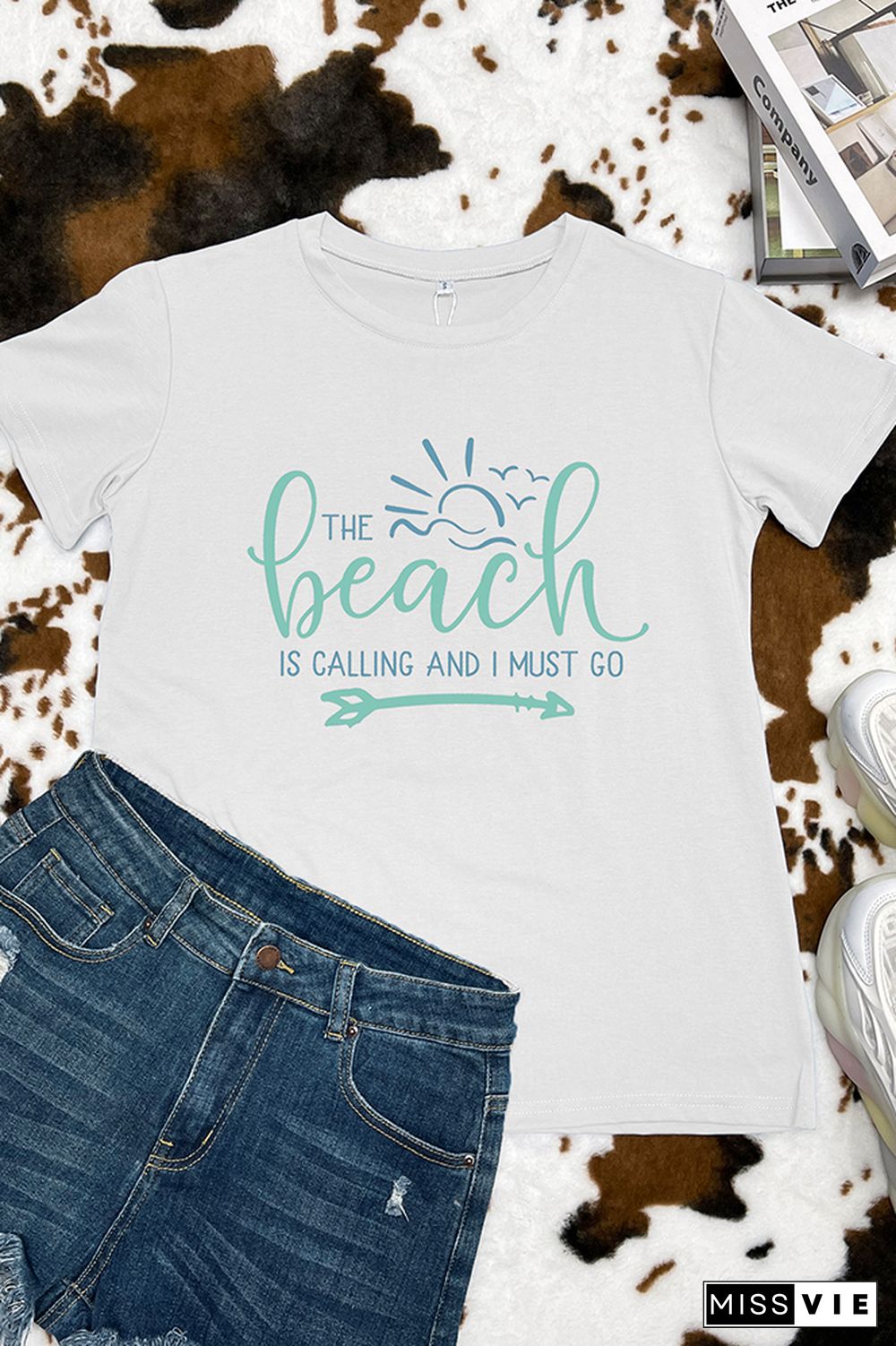 The Beach Is Calling And I Must Go Short Sleeve Graphic Tee Wholesale