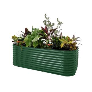 vego garden 32 in. Extra-Tall 10-In-1 Modular British Green Metal Raised Garden Bed Kit VB10N132BG