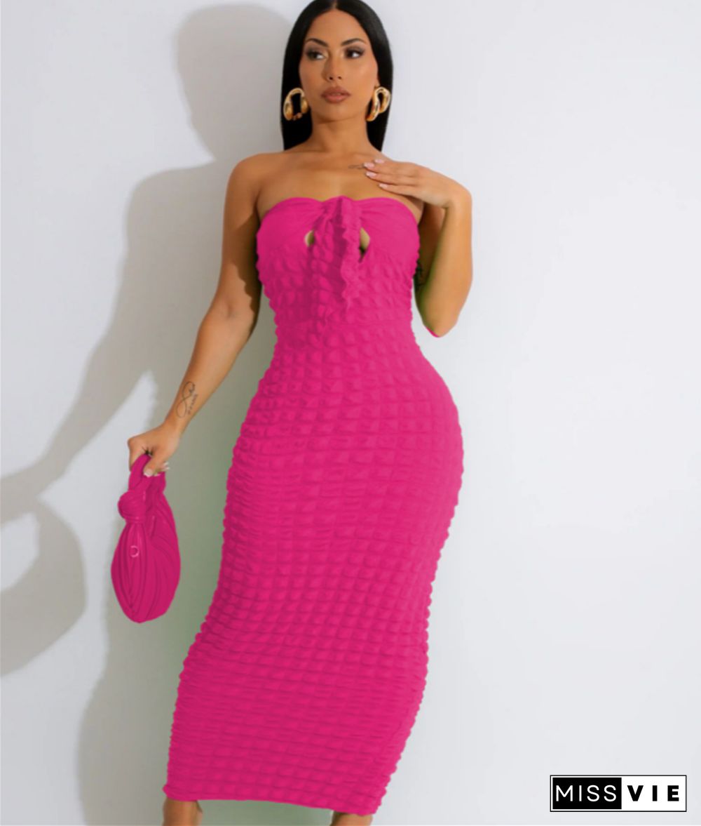 Summer Sexy Strapless High Waist Bodycon Maxi Dresses