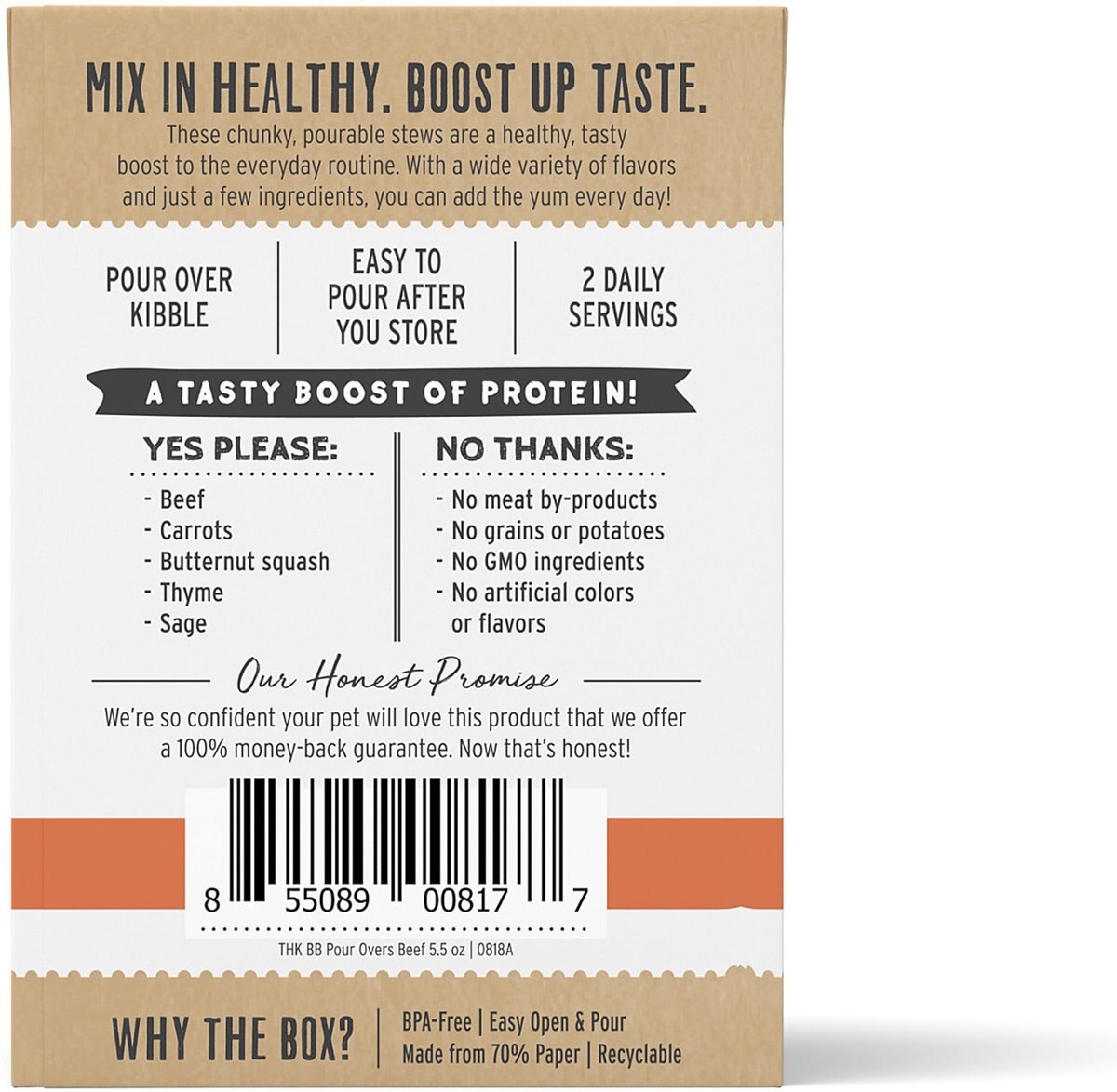 The Honest Kitchen Bone Broth POUR OVERS Beef Stew Wet Dog Food Topper