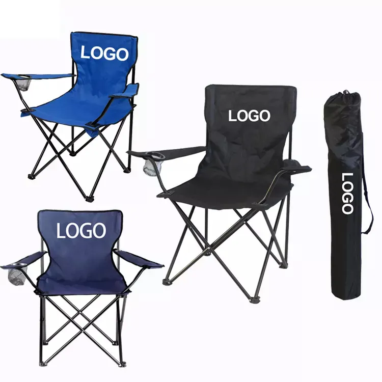 Hiking Folding Chairs Camping Beach Chairs Customized Logo Durable Outdoor Furniture Print Modern Outdoor Foldable Fishing