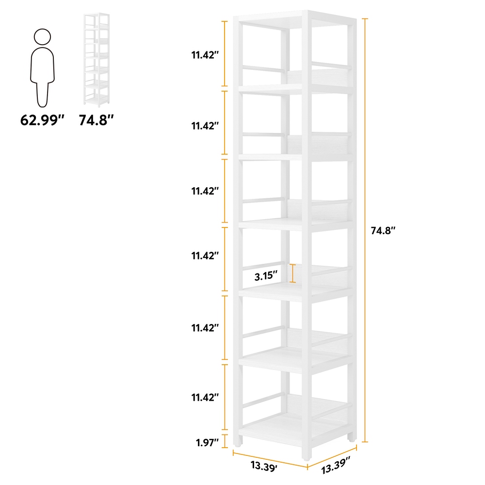 Wood and Metal 75 Inch Corner Shelves  Multipurpose Storage Shelf Organizer Rack for Small Spaces   Rustic Brown