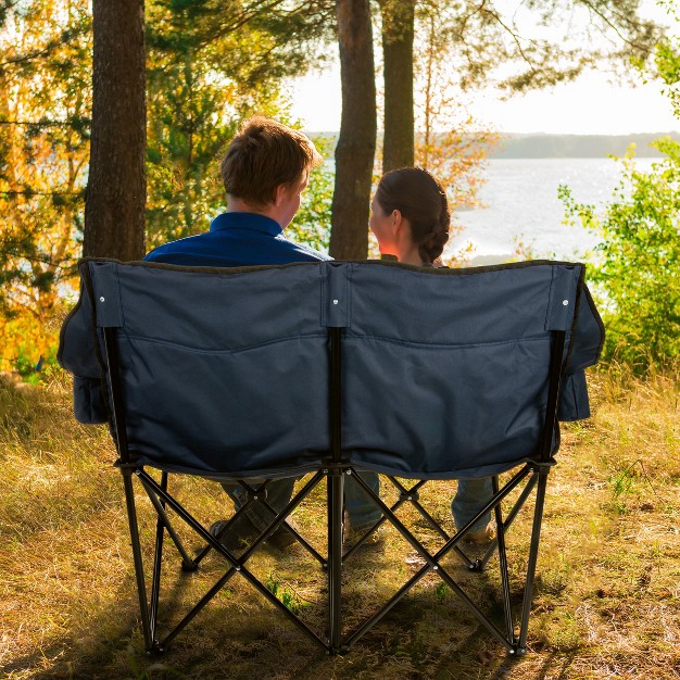 Wakeman Outdoor Camping Chair Loveseat Blue