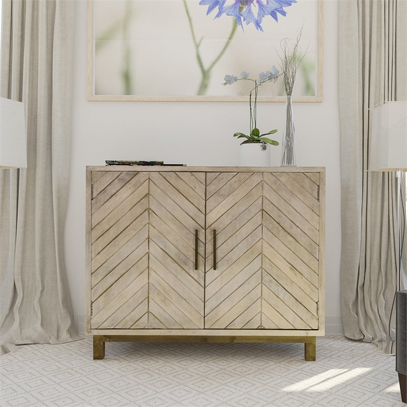 Yosemite Home Decor Ashdla Solid Mindi Wood Accent Cabinet in White   Farmhouse   Accent Chests And Cabinets   by YHD  Houzz