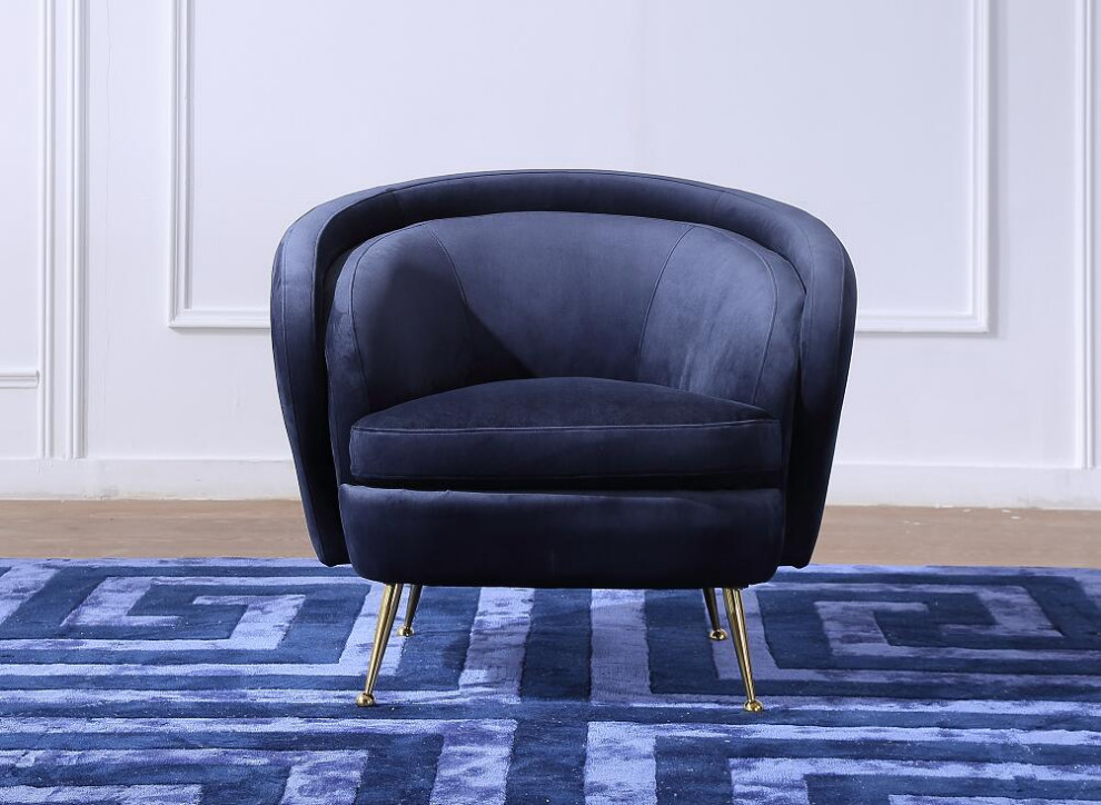 Palermo Accent Chair  Navy Blue   Midcentury   Armchairs And Accent Chairs   by Statements by J  Houzz