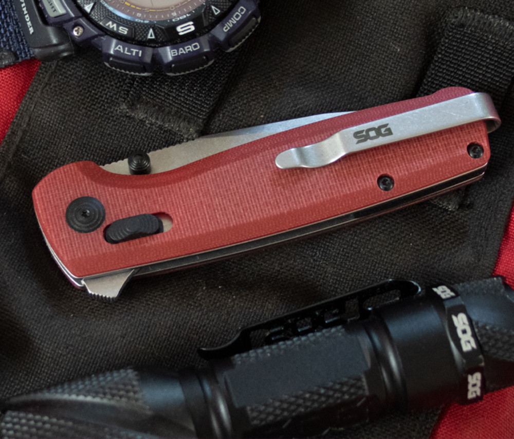 SOG Terminus XR G10 Folding Knife Crimson Red