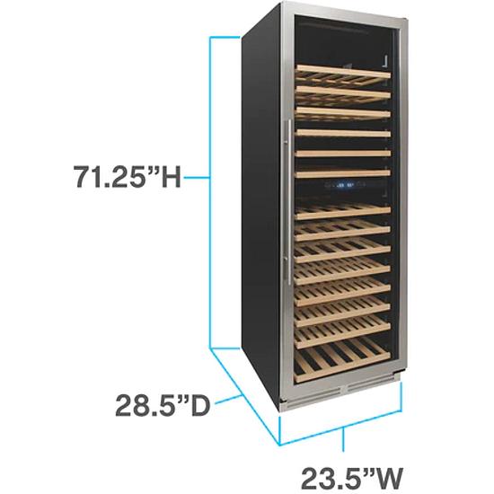 Avanti 154-Bottle Designer Series Wine Cooler With Dual-Zone WCD165DZ3S