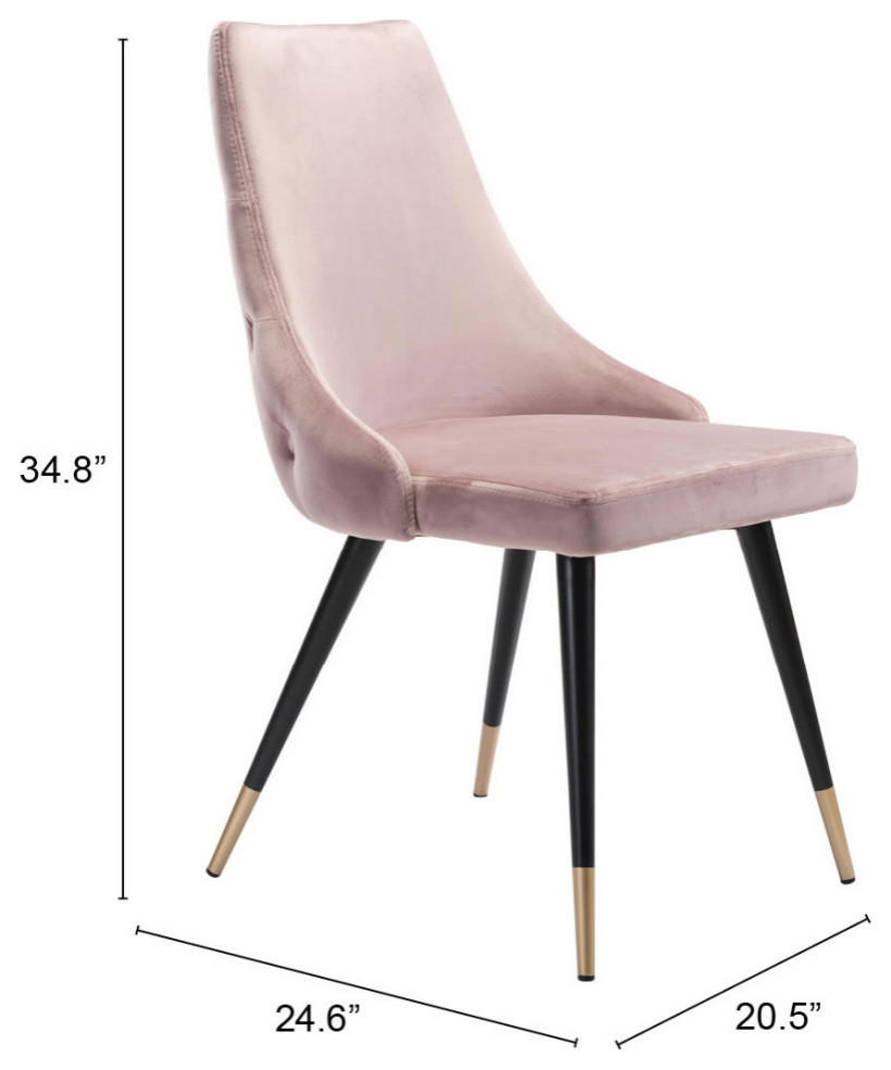 Piccolo Dining Chair (Set of 2) Pink   Midcentury   Dining Chairs   by Sideboards and Things  Houzz