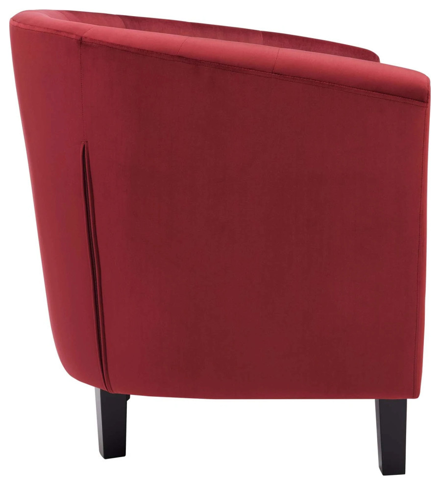 Zoey Maroon Performance Velvet Armchair   Contemporary   Armchairs And Accent Chairs   by Virgil Stanis Design  Houzz