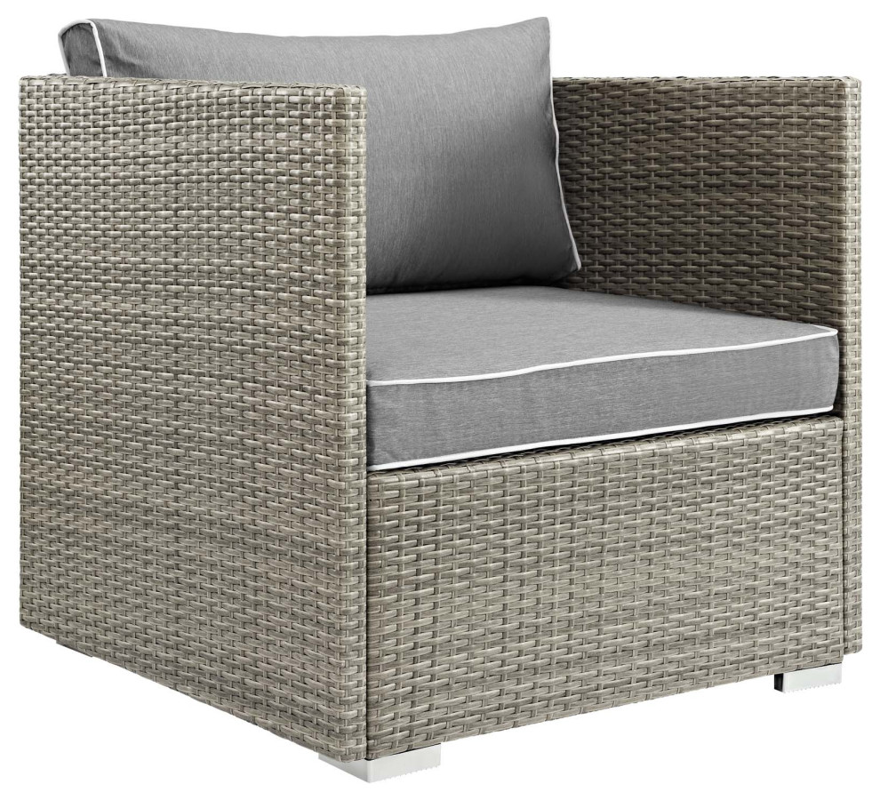 Repose Outdoor Wicker Rattan Armchair   Tropical   Outdoor Lounge Chairs   by PATIOS ON FLEEK  Houzz