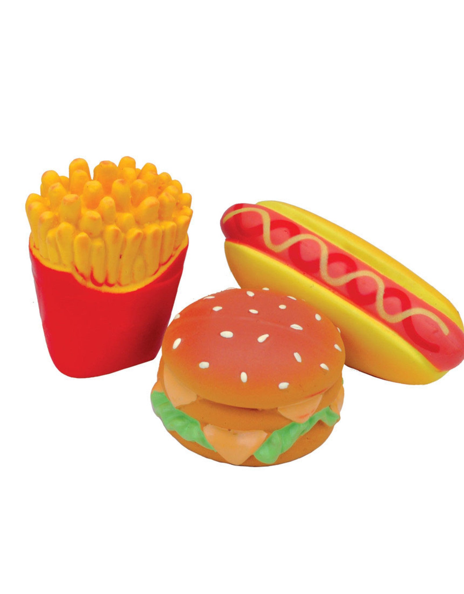 Lil Pals Latex Burger And Fries Dog Toy