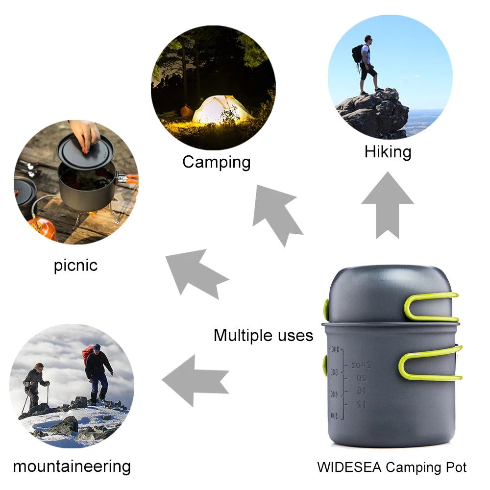 GIUGT Camping Supplies Camping Cookware Set Portable Camping Stove Camping Cooking Stove Carabiner Tank Stand Tripod For Backpacking, Outdoor Camping Excursions And Picnics