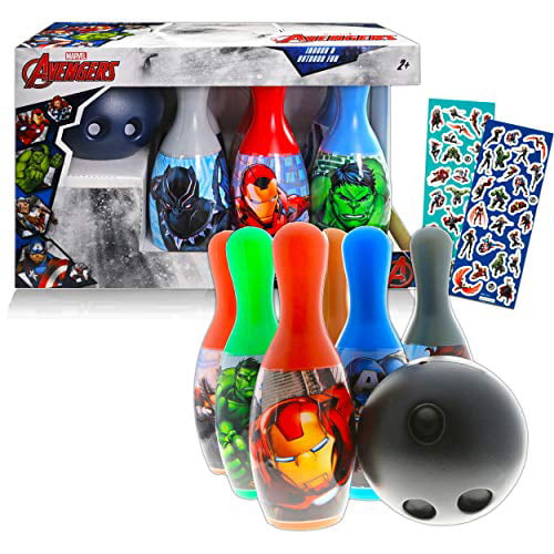 Avengers Toys Games Activities Bundle Marvel Avengers Playset - Avengers Bowling Set Avengers Games for Toddlers Kids (Marvel Avengers Merchandise)