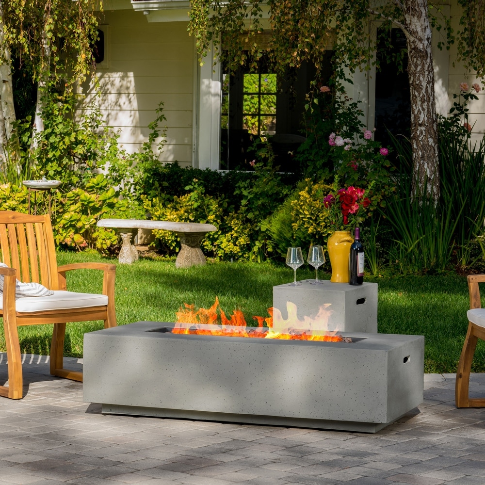 Aidan Outdoor Rectangular Fire Table by Christopher Knight Home