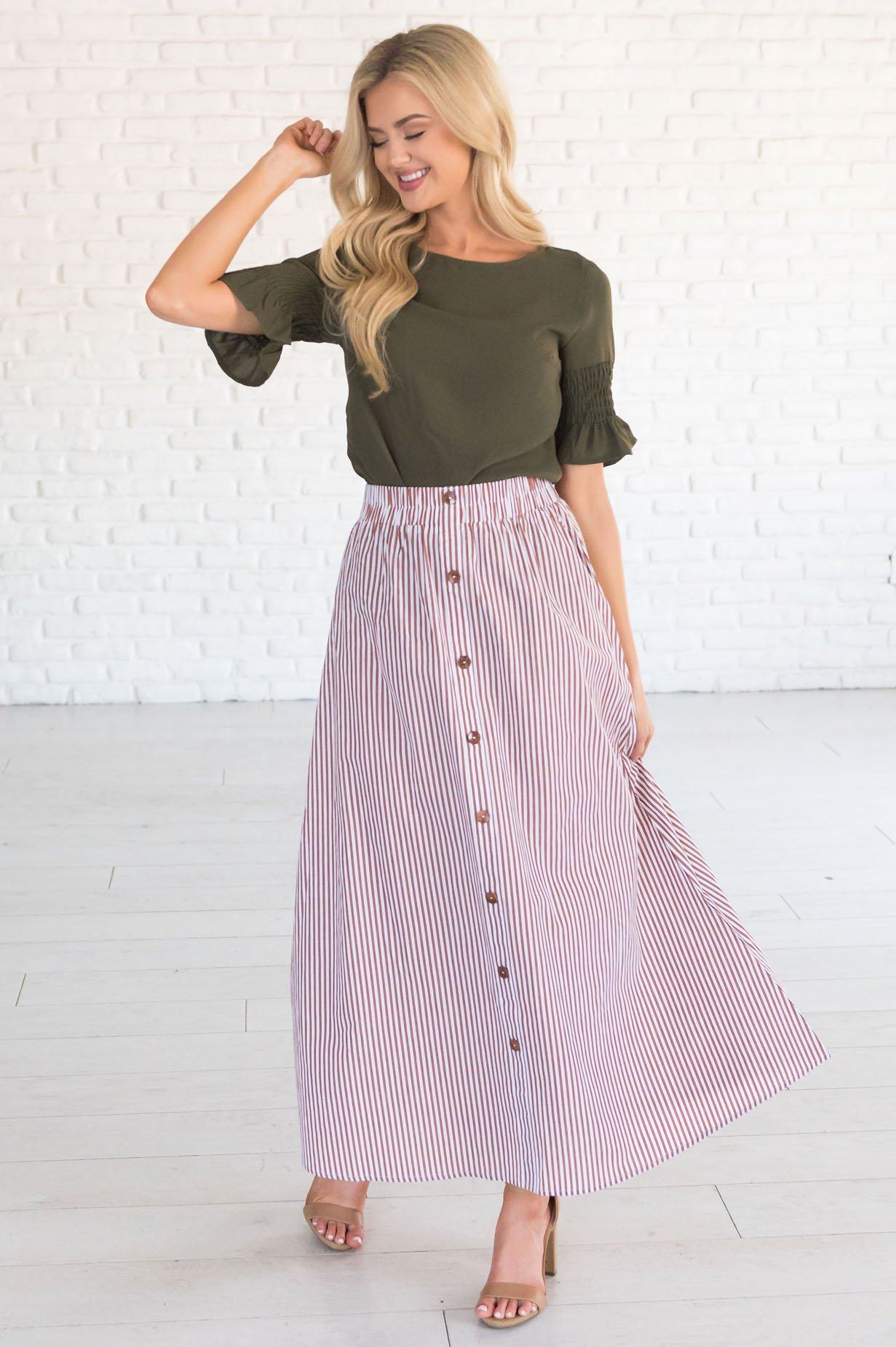 Fresh and Fun Aline Modest Maxi Skirt