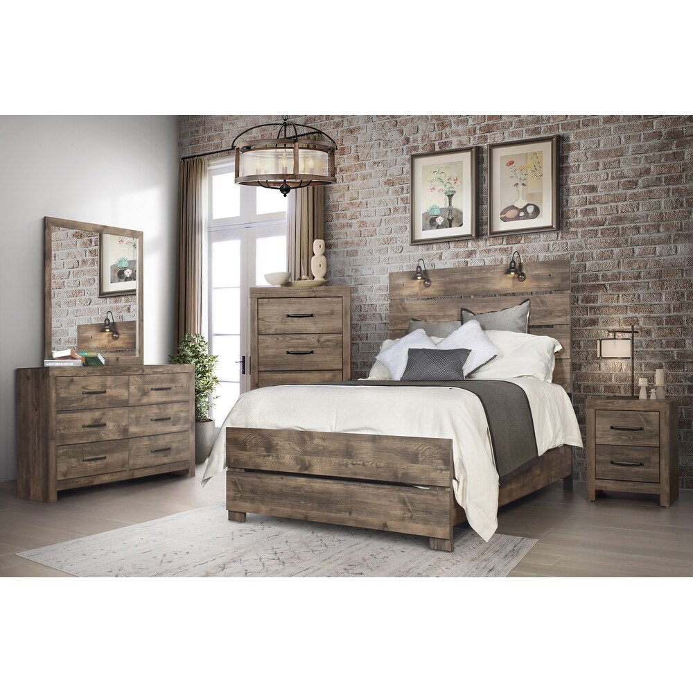 New Classic Furniture Solana Greige 4 piece Bedroom Set with Nightstand