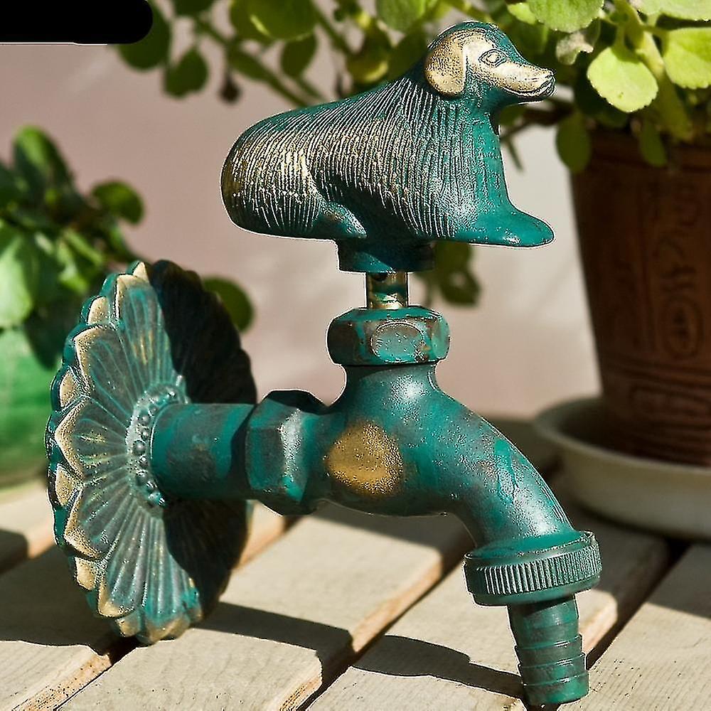 Outdoor Decorative Garden Faucet Animal Shape Bibcock Antique Brass Tap