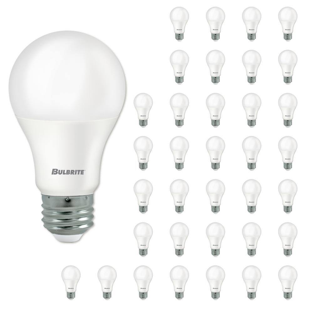 Bulbrite 60 - Watt Equivalent A19 Medium Screw LED Light Bulb Warm White Light 2700K 36 - Pack 861698