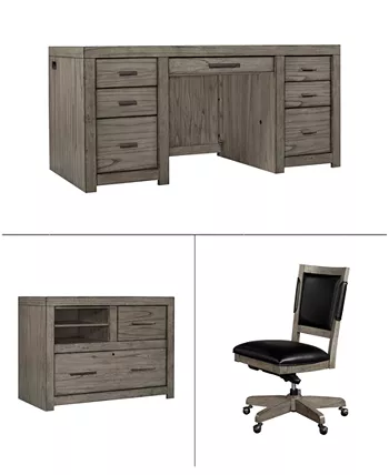 Furniture Modern Loft 3PC Executive Set (Executive Desk Office Chair Combo File)