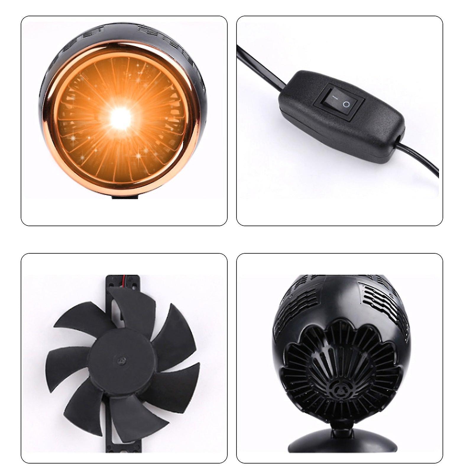 220v Powered Heater Fan Space Heater Portable Heater Fast Heating Thermostat Auto Shut-off 14 In Electric Fan Black White